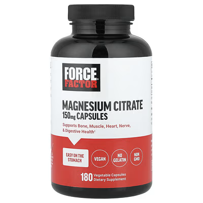 Force Factor Magnesium Citrate 150mg 180 Vegetable Capsules