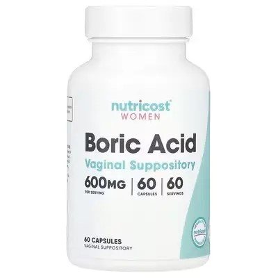 Nutricost Boric ACID Vaginal Suppository 600mg Capsules