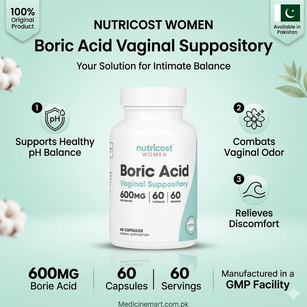Nutricost Boric ACID Vaginal Suppository 600mg