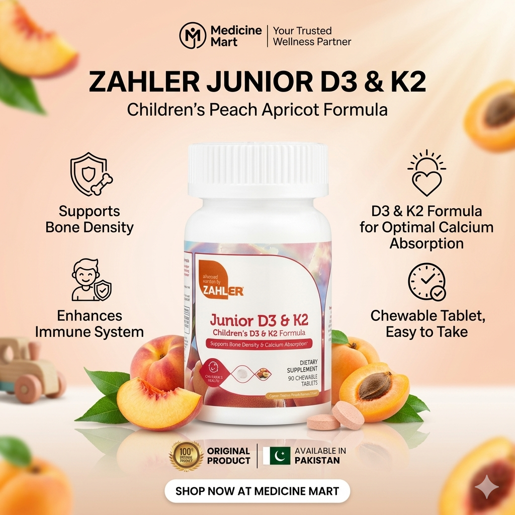 Zahler Junior D3 & K2 Peach Apricot 90 Chewable Tablets In Pakistan