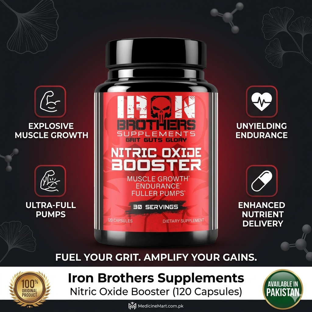 Iron Brothers Nitric Oxide Booster 120 Capsules In Pakistan