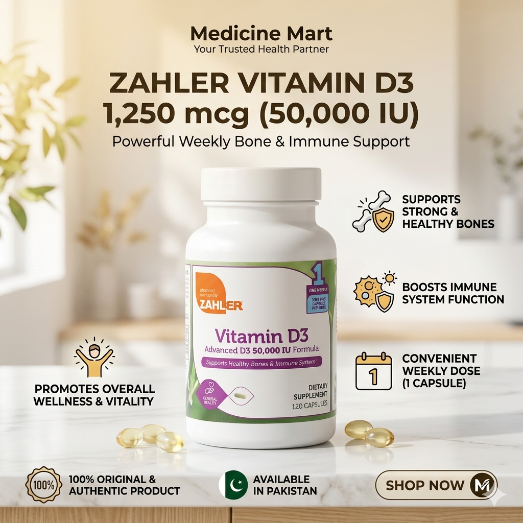Zahler Vitamin D3 1,250 mcg (50,000 IU) 120 Capsules In Pakistan