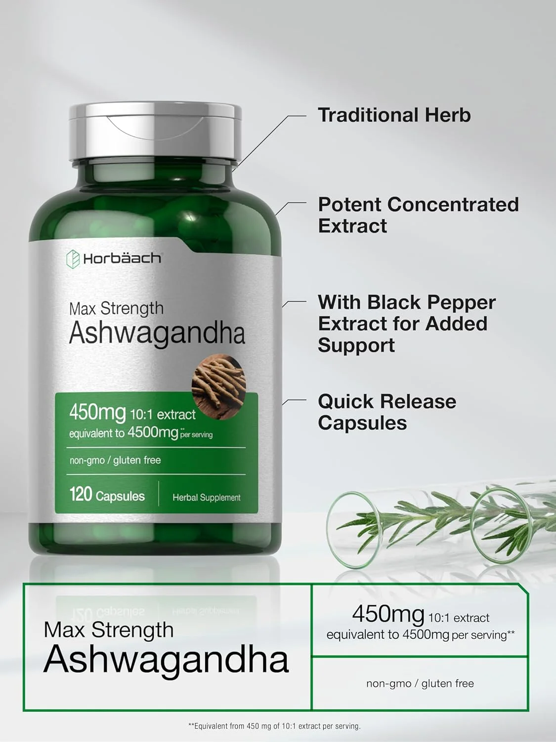 Buy Original Horbaach Ashwagandha 450mg Capsules in Pakistan at Best Price