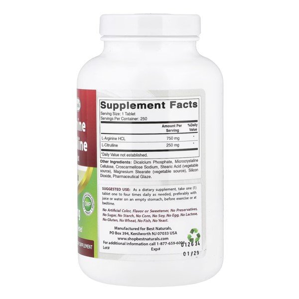 Best Naturals L-Arginine L-Citrulline Complex 1000mg