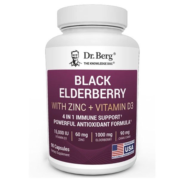 Dr. Berg Black Elderberry 1000mg with Zinc & Vitamin D3 in Pakistan