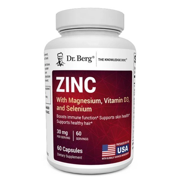 Dr. Berg Zinc 30mg with Magnesium, D3 & Selenium 60 Capsules