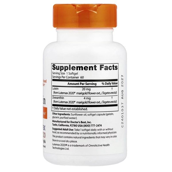 Doctor's Best Lutein Lutemax 2020 60 Softgels in Pakistan