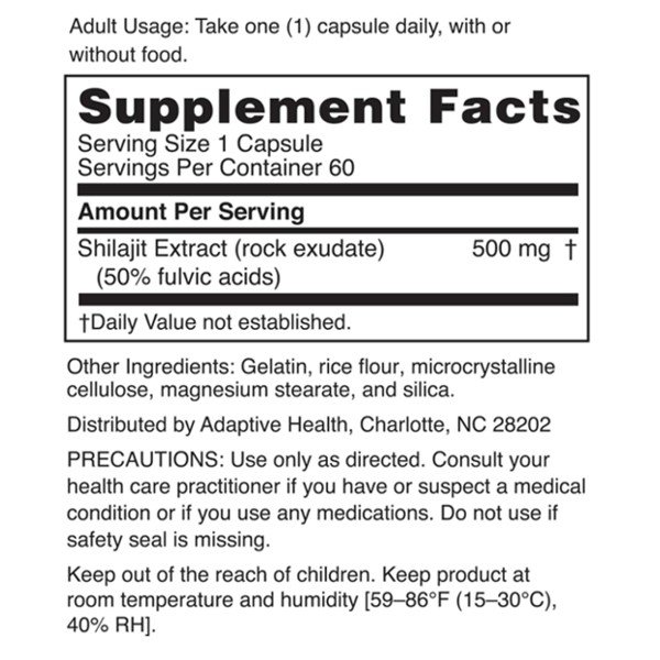 Nugenix Essentials Shilajit 500mg 60 Capsules