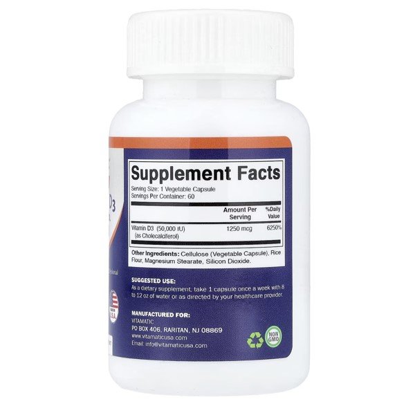 Vitamatic Vitamin D3 50,000 IU 60 Capsules in Pakistan